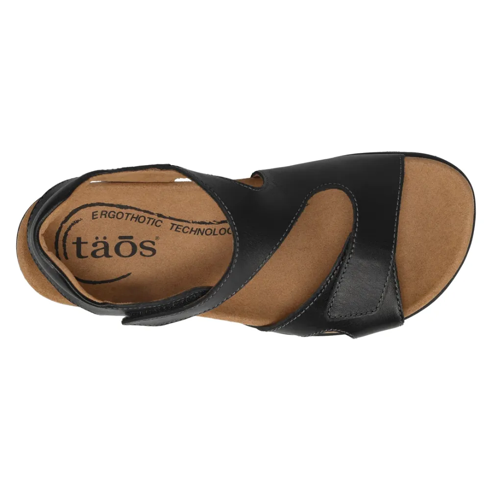 Taos Serene Black Leather Sandal (Women's) Sandals Pink