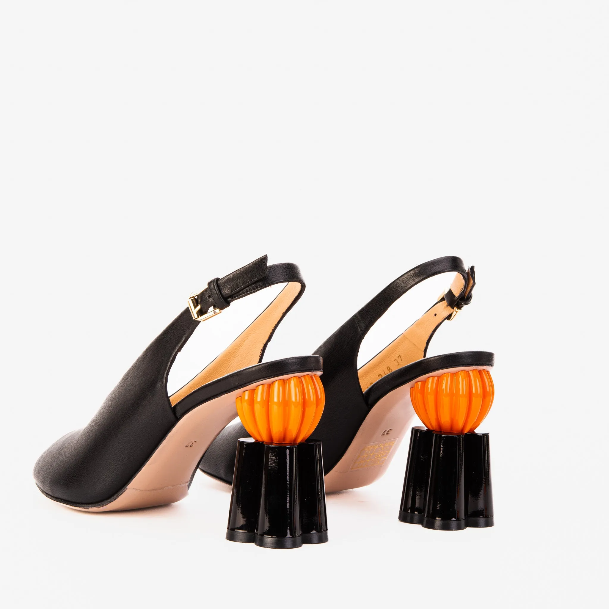 Sandals Bahamas Resorts The Cimla Pumpkin Heel Black Leather Women Sandal