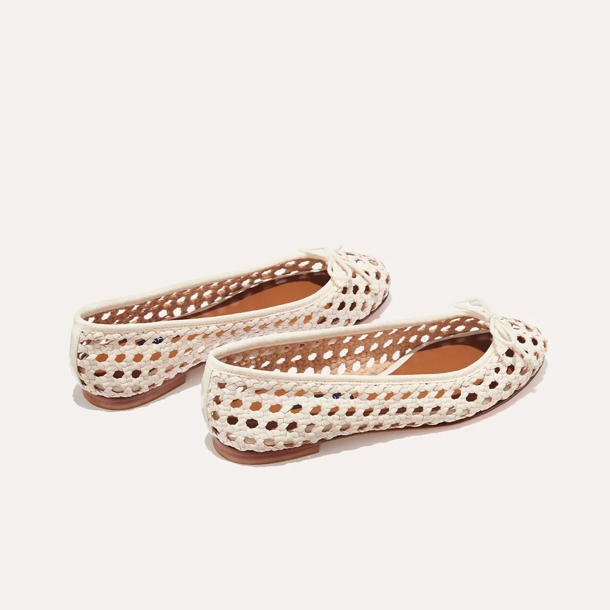 Pretty Flat Shoes The Demi - Ecru Woven