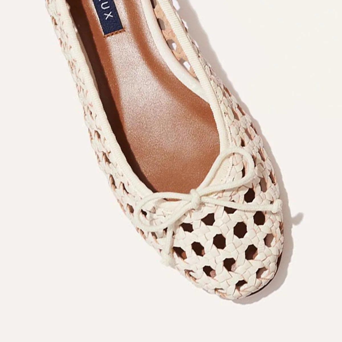 The Demi - Ecru Woven Shoes Flat Bottom