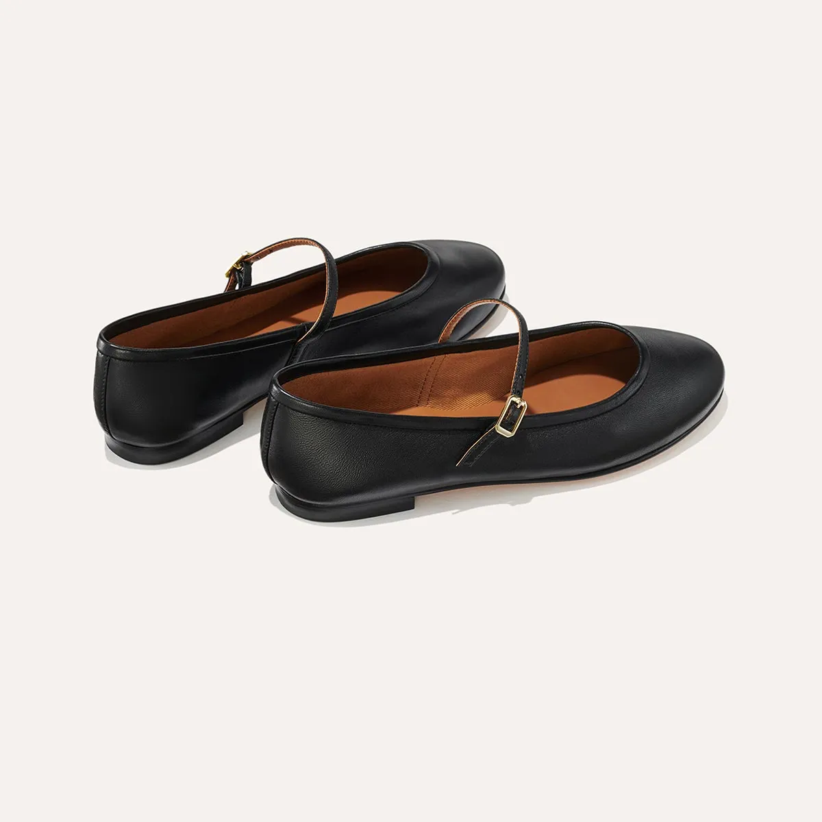 The Demi Jane - Black Nappa Formal Shoes Flat Feet