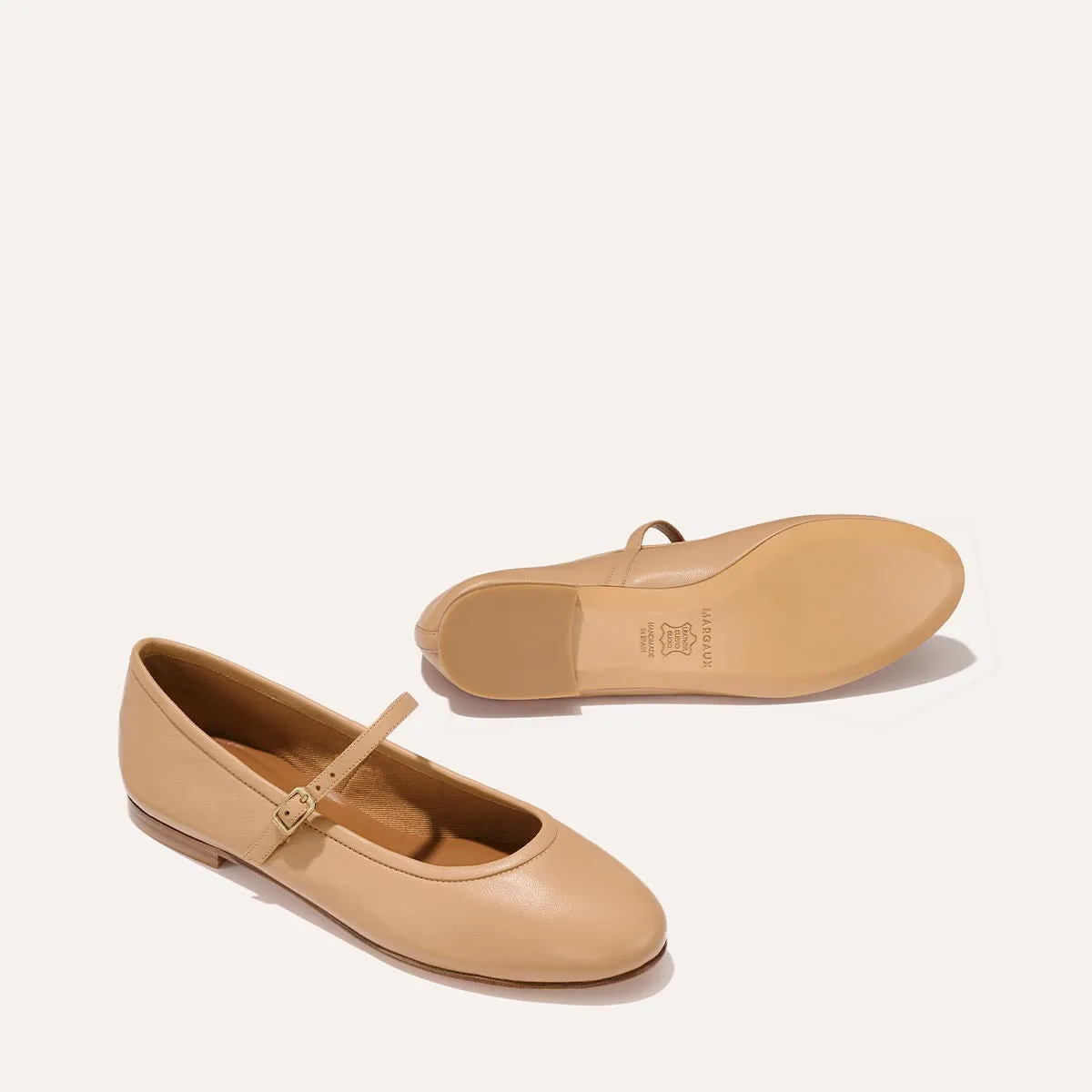 Flat Shoes With Bows The Demi Jane - Dune Nappa