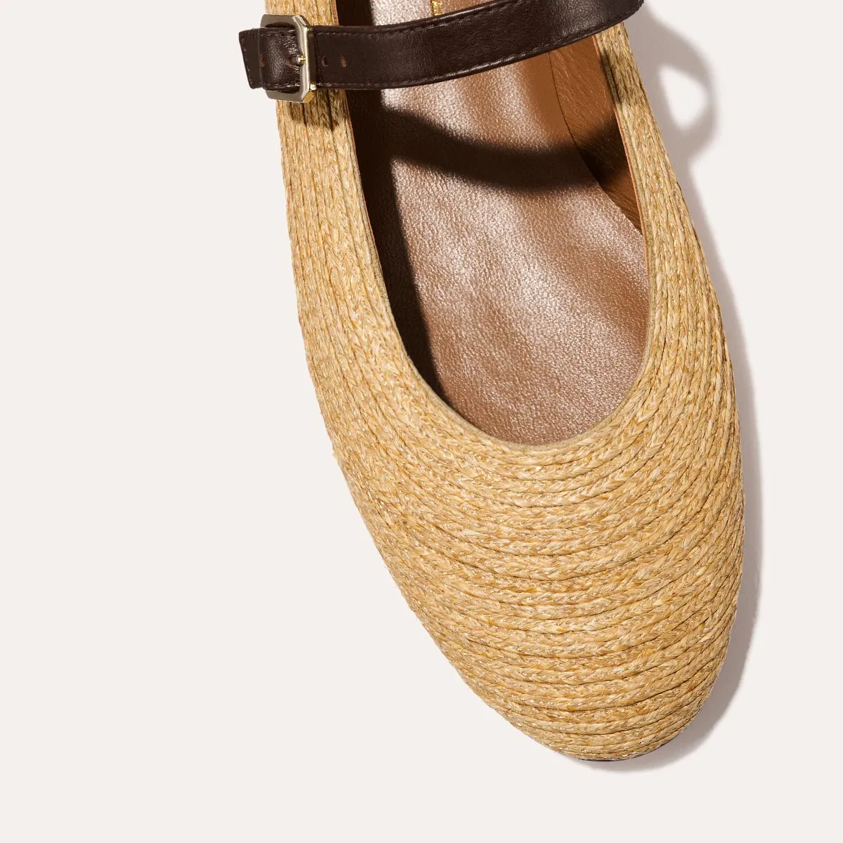 The Demi Jane - Natural Raffia Silver Dress Flat Shoes