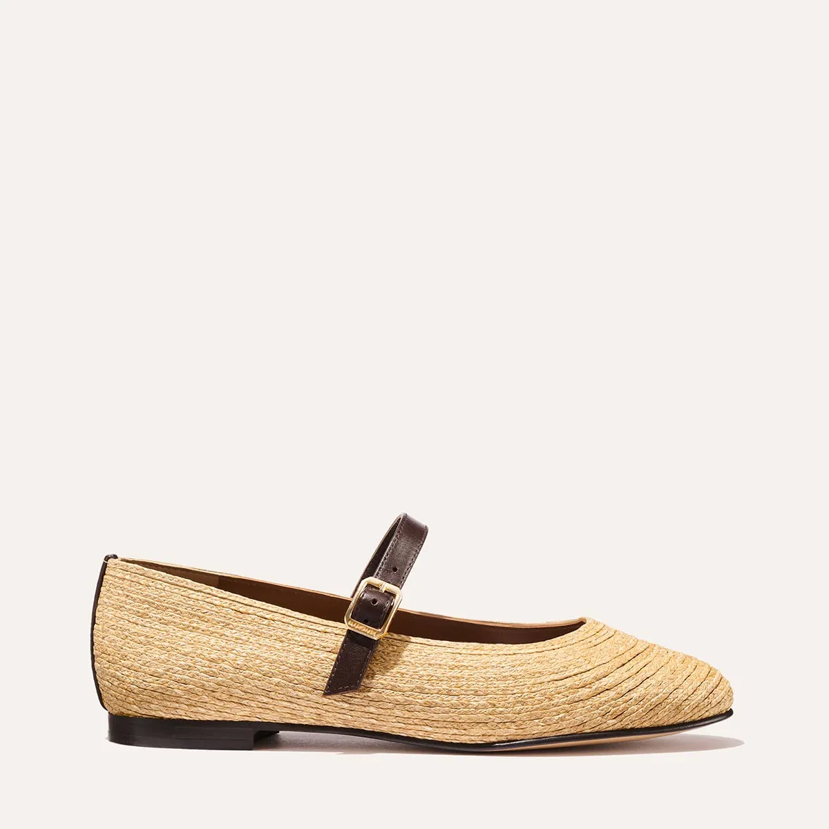 Lace Up Ballet Flat Shoes The Demi Jane - Natural Raffia