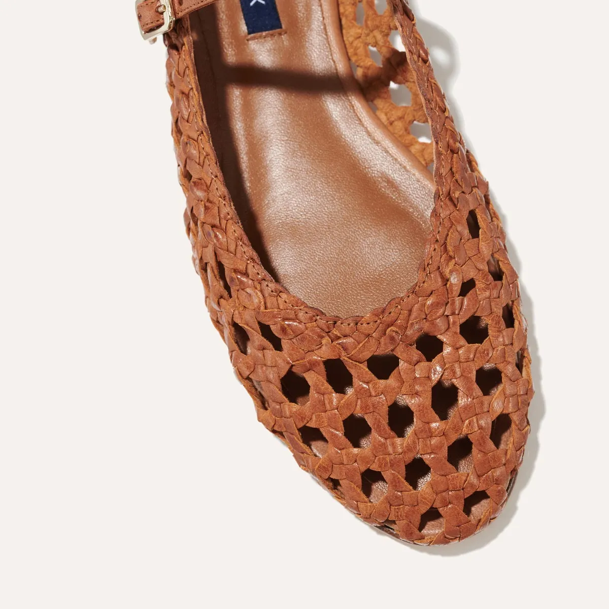 The Demi Jane - Saddle Woven Leather Pointe Shoe Inspired Flats