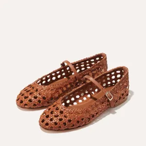 The Demi Jane - Saddle Woven Leather Flat Shoe Cabinet