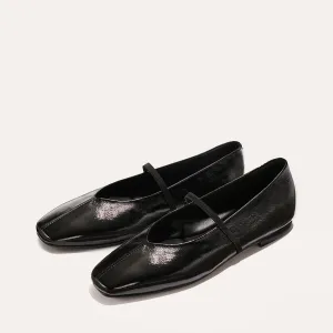 The Phoebe - Black Crinkle-Gloss Nappa Shoes To Fix Flat Feet