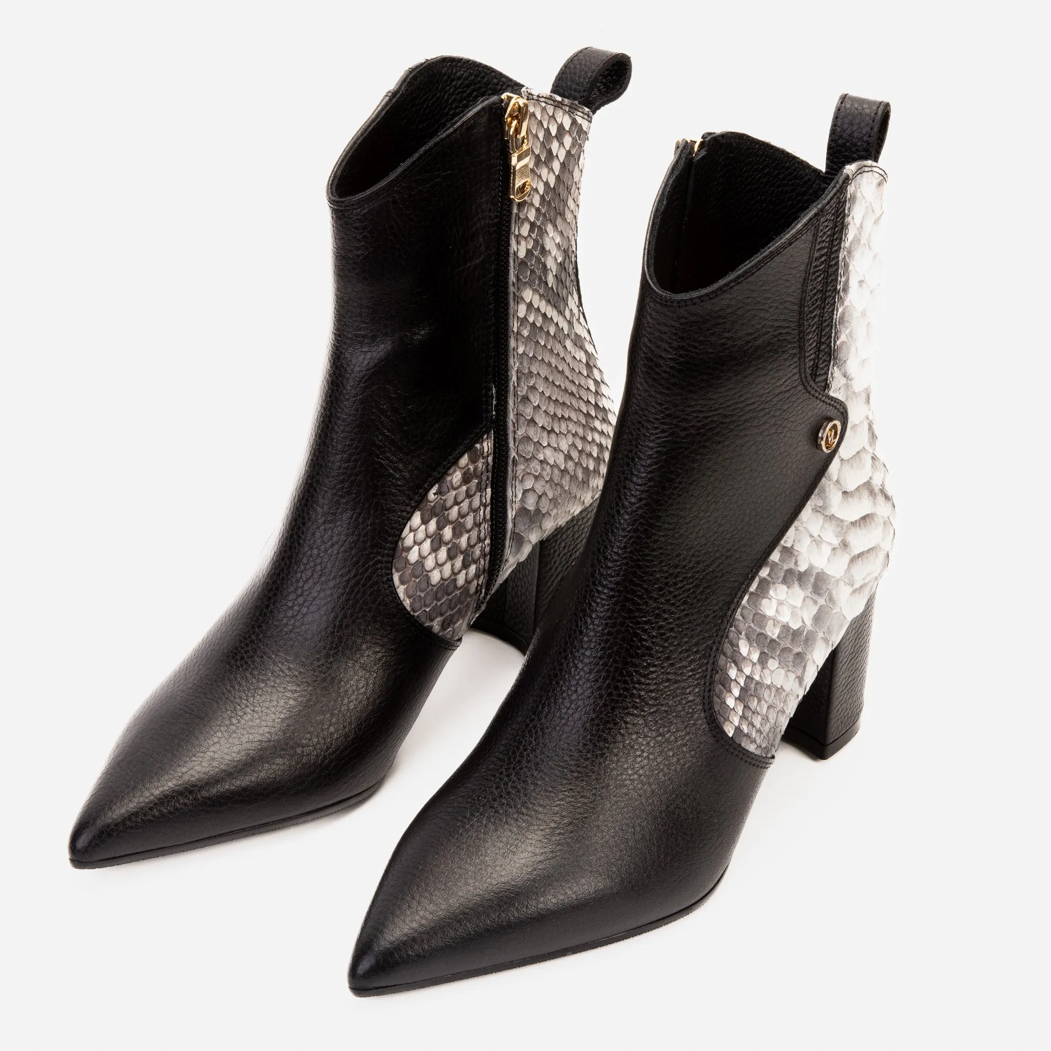 Bullet Boots The Saturn Natural Pythn Leather Block Heel Women Boot