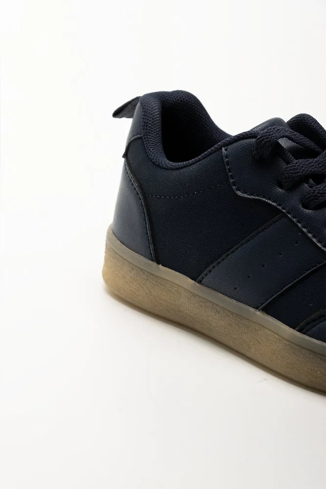 Running Shoes Wide Width Toe Box Court Sneakers Navy