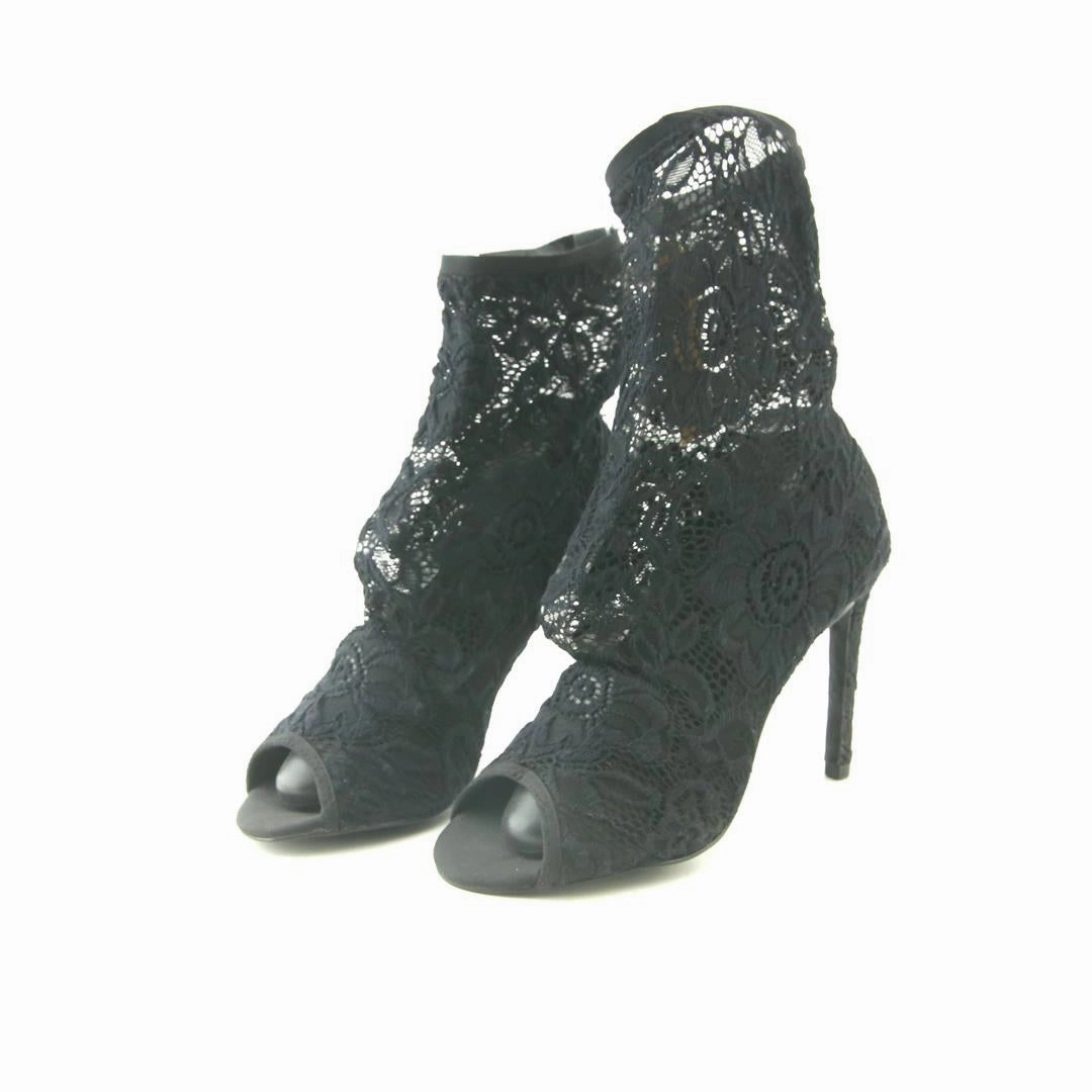 Leather High Heel Knee Boots CHARLES DAVID .