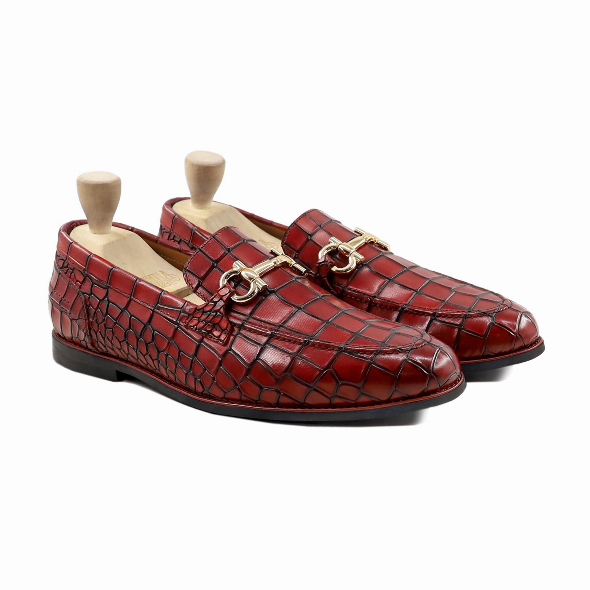Light On His Loafers Tinowar - Men's Oxblood Color Calf Leather Loafer