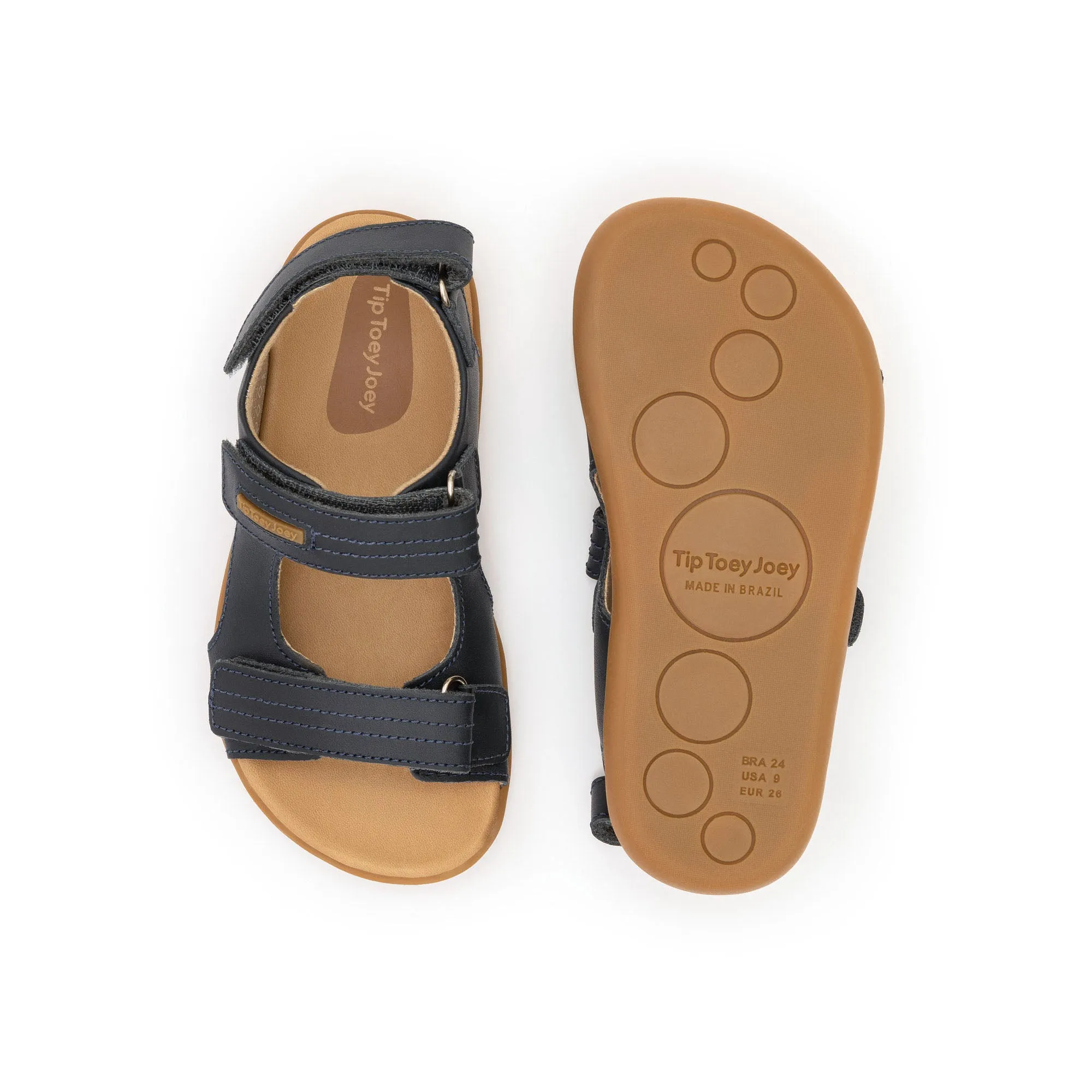 Strappy Sandals Tip Toey Joey Boy's and Girl's Explorer Casual Shoes - Navy