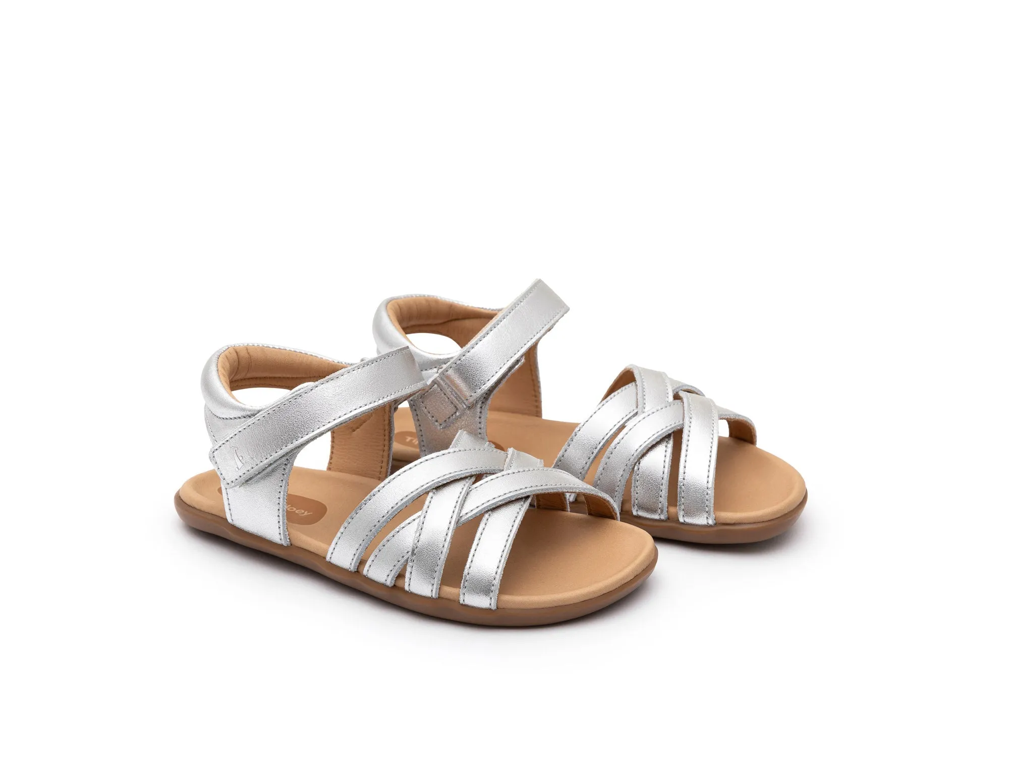 Tip Toey Joey Girl's Criss Cross Sandals - Sterling Silver Sandals Maldives