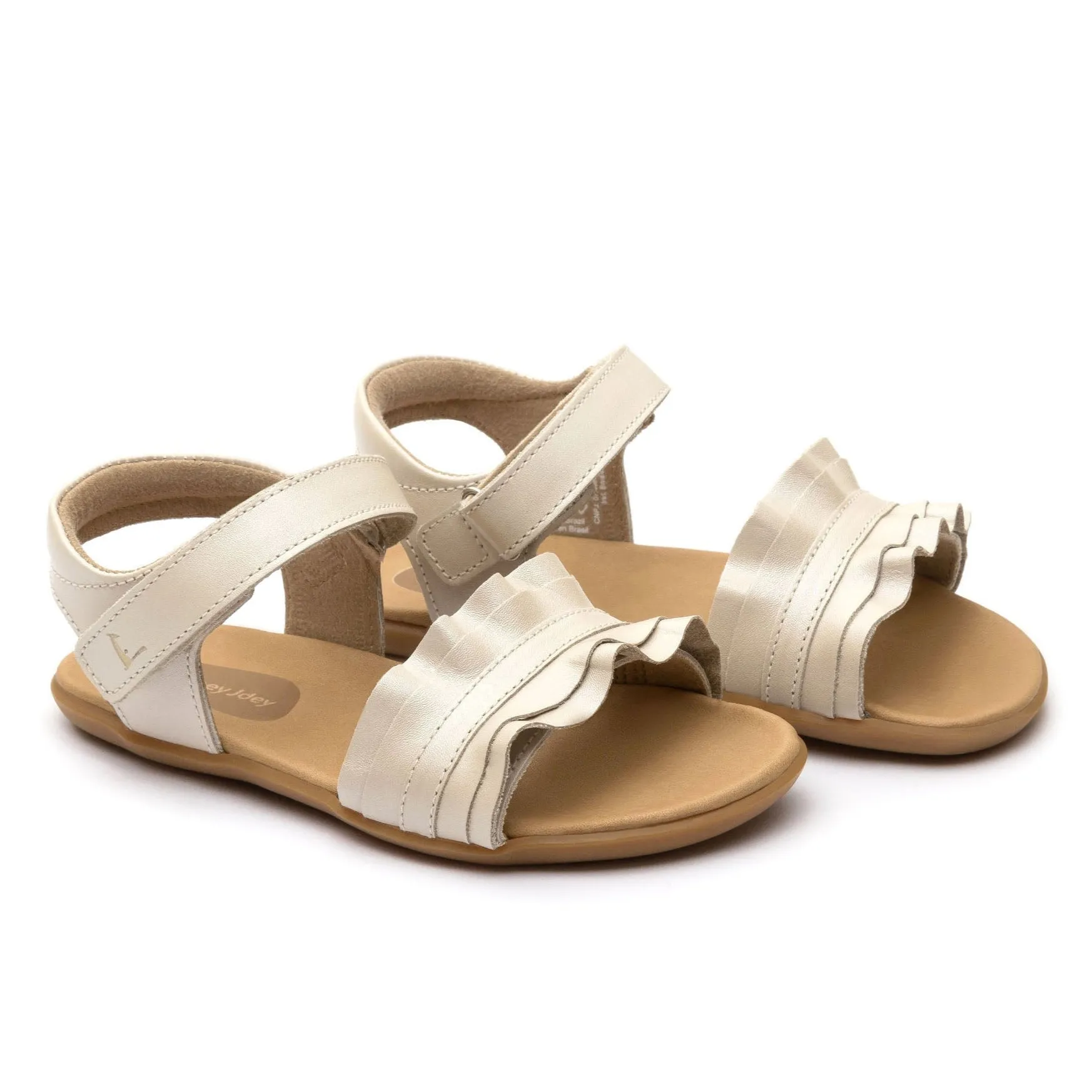 Tip Toey Joey Girl's Ruffle Casual Shoes - Antique White Sandals Resorts Montego Bay Jamaica