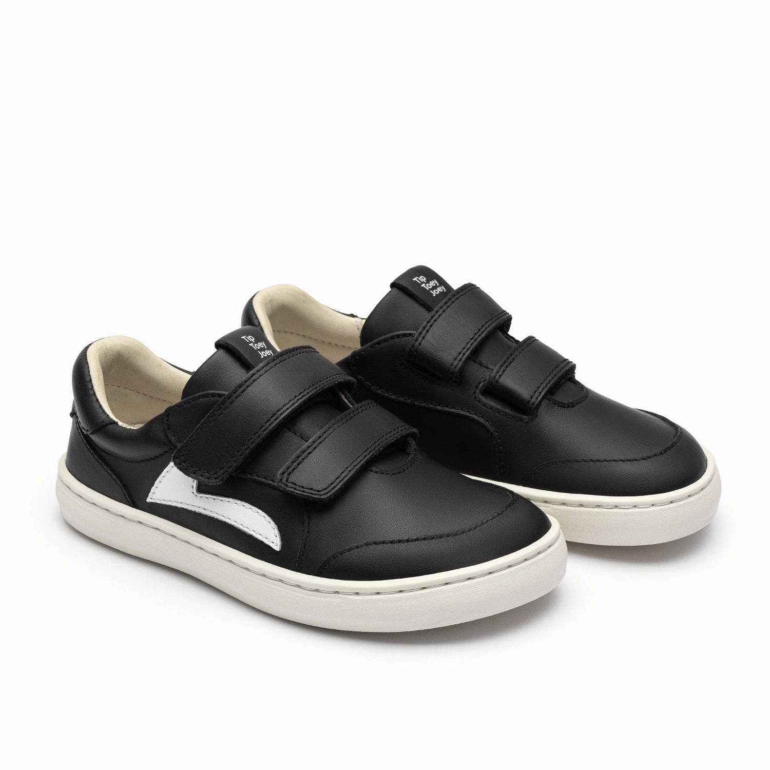 Wash Sneakers Tip Toey Joey Boy's and Girl's Landy Sneakers - Black / White