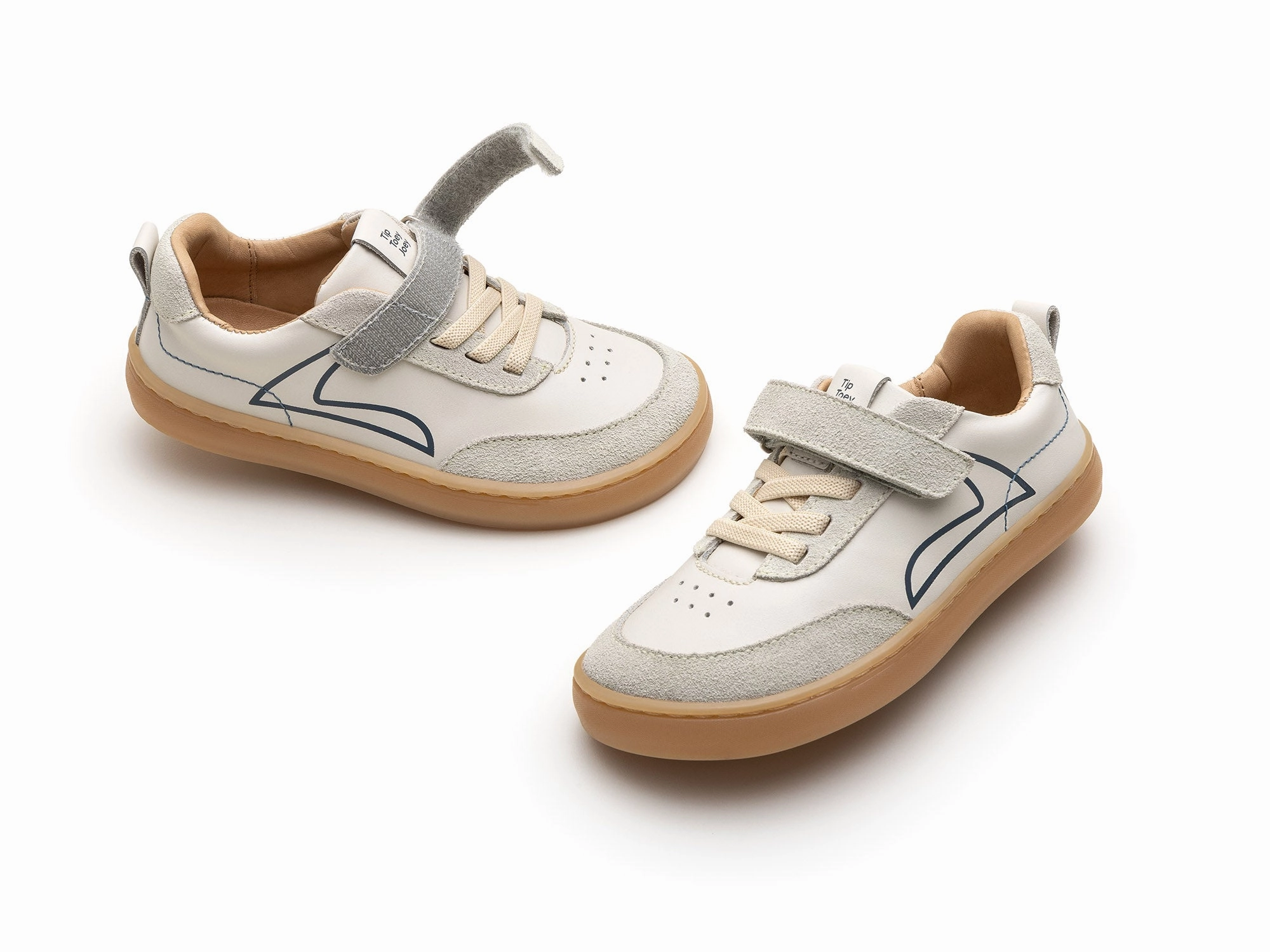 O Cloud Sneakers Tip Toey Joey Boy's and Girl's Outline Sneakers - Tapioca / Ivory Suede