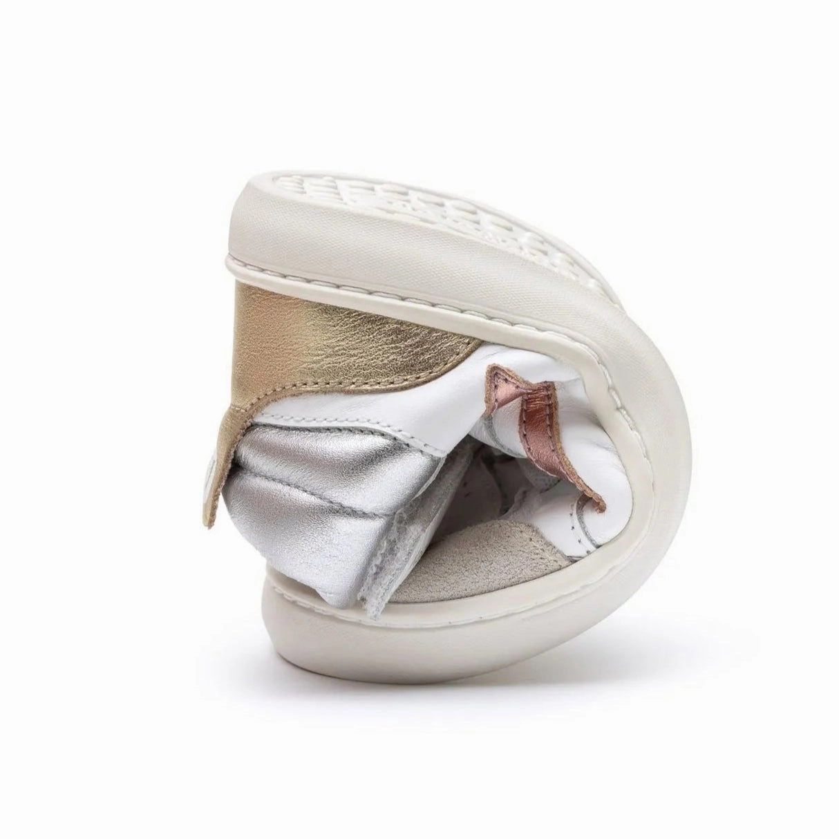 Tip Toey Joey Girl's Landy High-Top Sneakers - White / Rose Gold / Sterling Silver Sneakers At Walmart