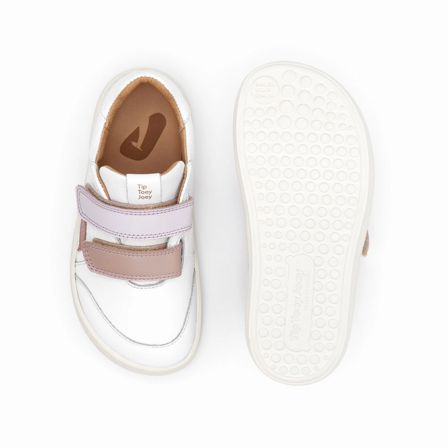 Tip Toey Joey Girl's Landy Sneakers - White / Pink Dream / Rose Gold Thick Soled Sneakers