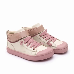 Tip Toey Joey Girl's Peak Sneakers - Tapioca / Pink Dream Light Up Sneakers