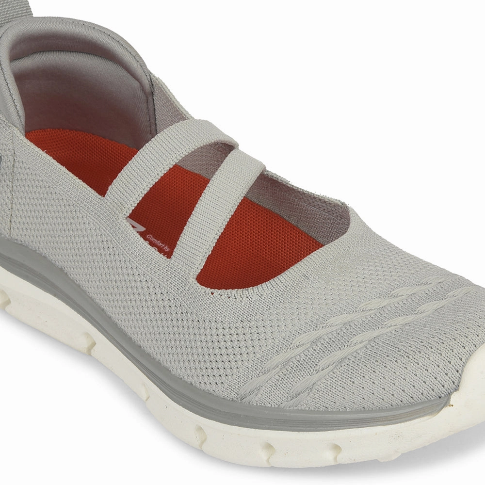 Leap7x Light Grey Sports Non Lacing Walking Shoes For Women BUZZ By Liberty A.r. Trainer Shoes