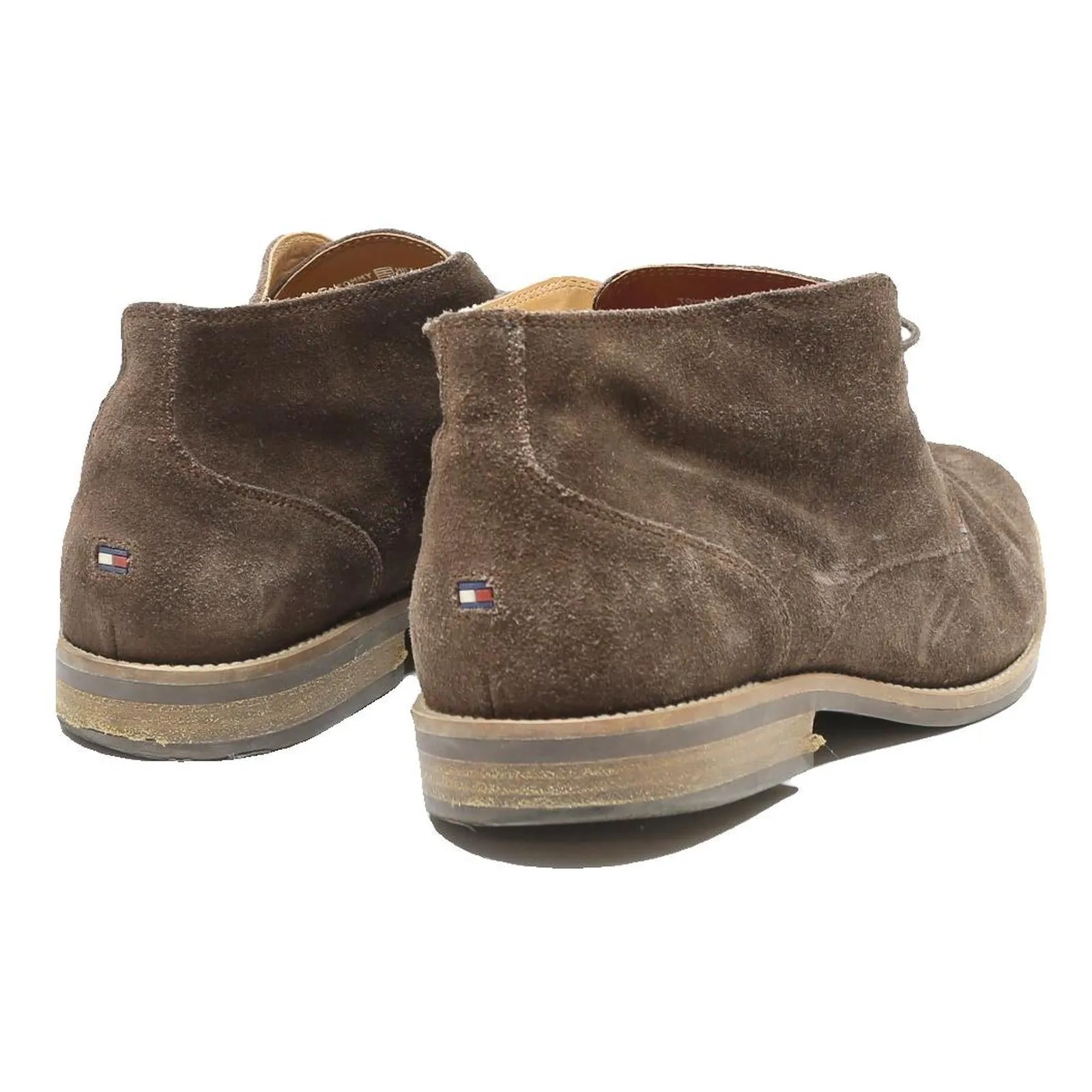 TOMMY HILFIGER Mens Brown Suede Chukka Boots Leather UK 10.5 Casual
