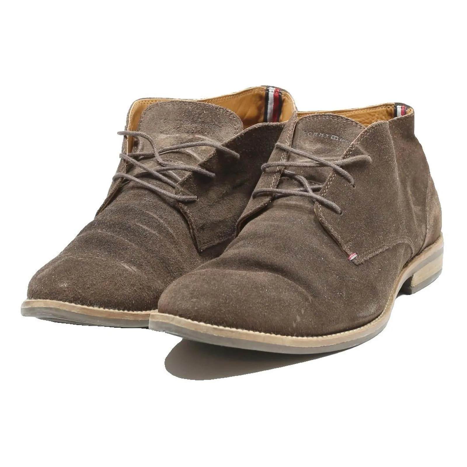 TOMMY HILFIGER Mens Brown Suede Chukka Boots Leather UK 10.5 Casual