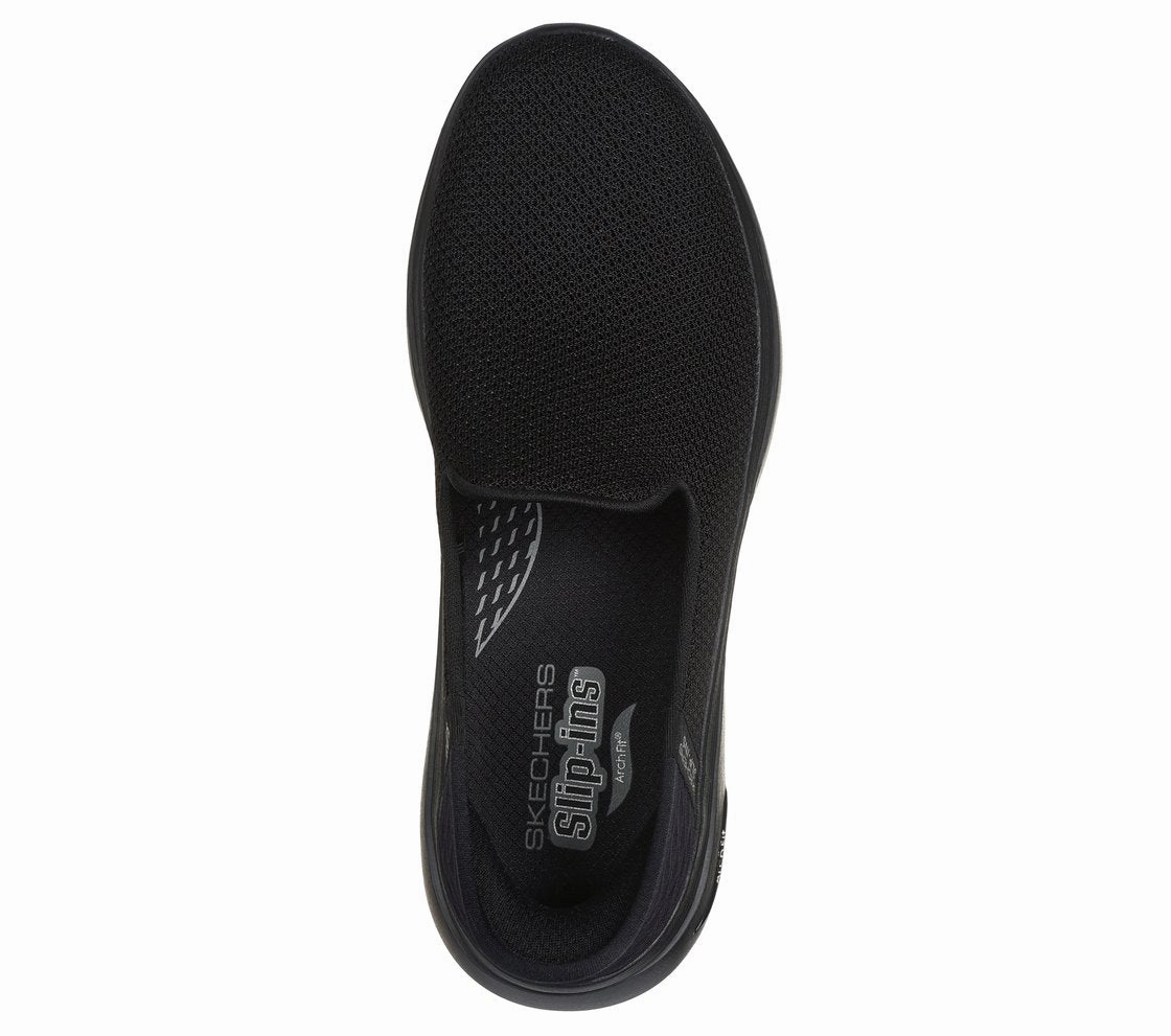 GO WALK ARCH FIT 2.0 - DELARA - BLACK BLACK Flats Wide Width Shoes