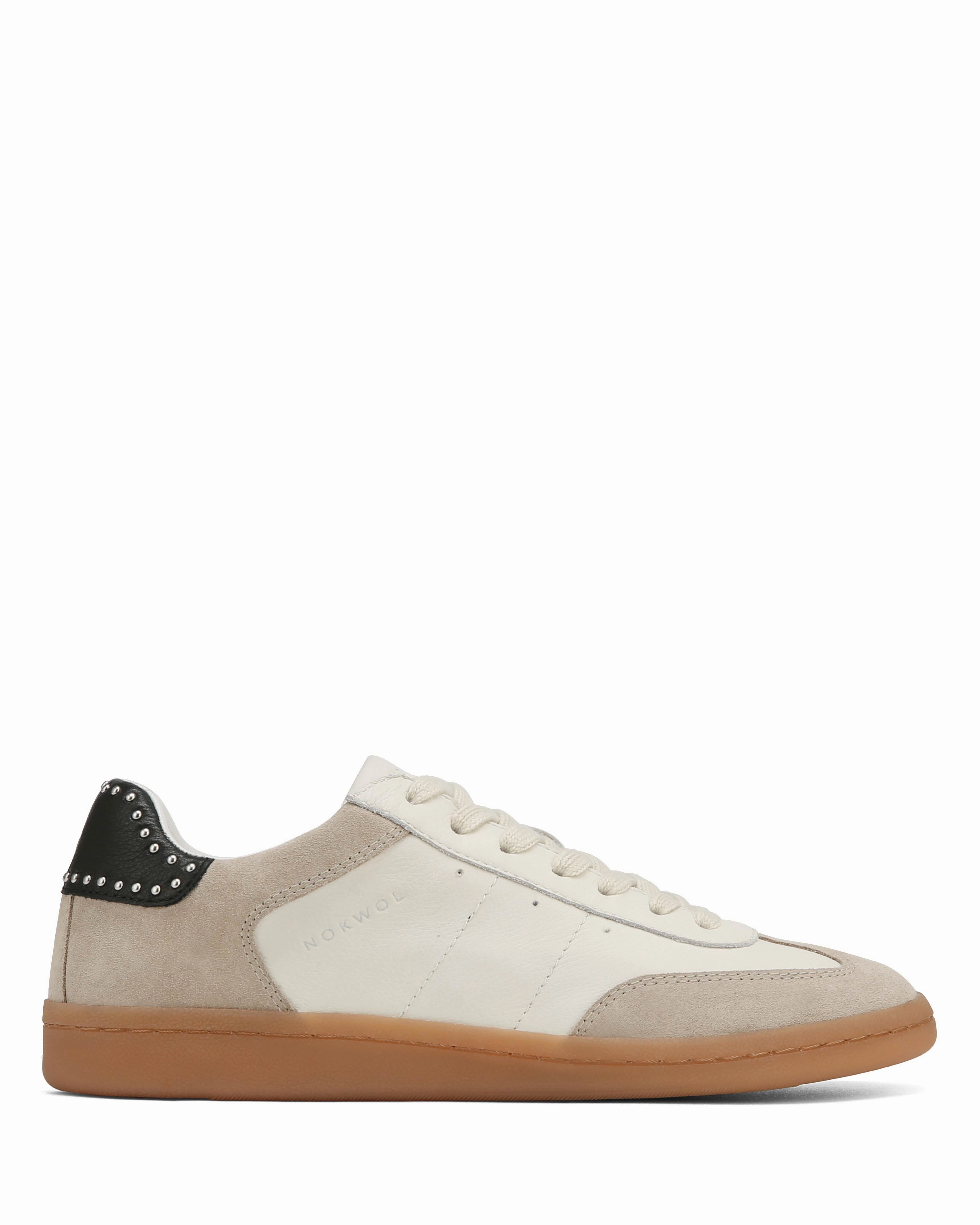 Dasha Beige Leather Thick Soled Sneakers