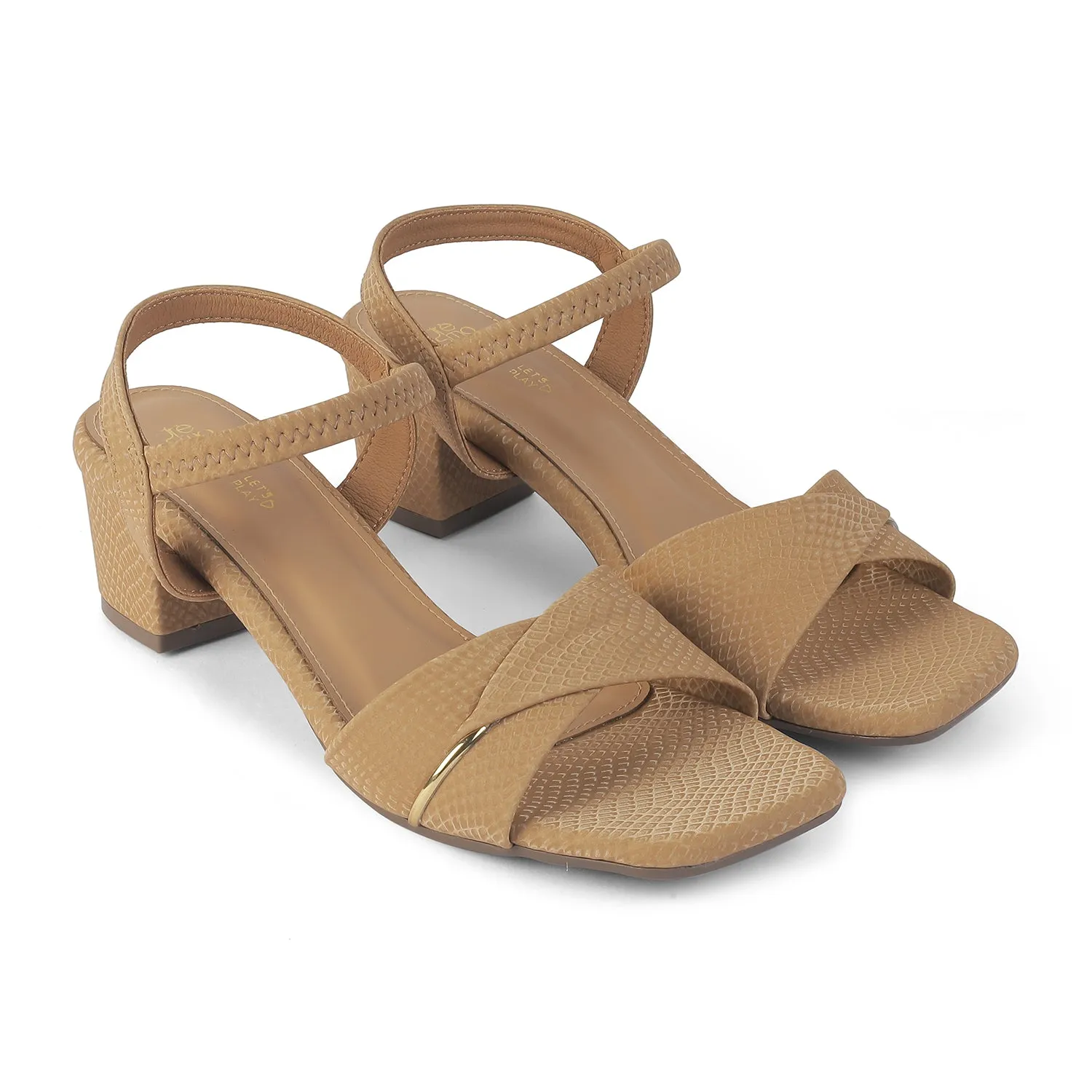 Tresmode Lux Beige Women's Dress Block Heel Sandals Sandals At Target