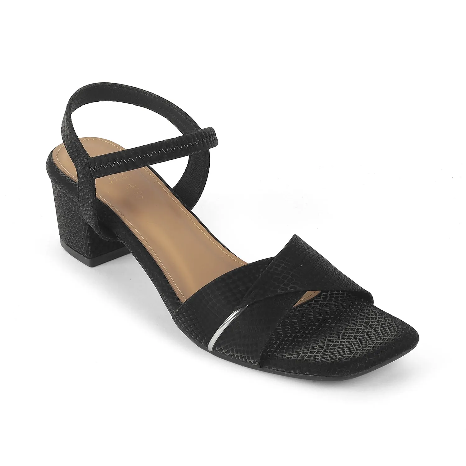 Tresmode Lux Black Women's Dress Block Heel Sandals Track Sandals