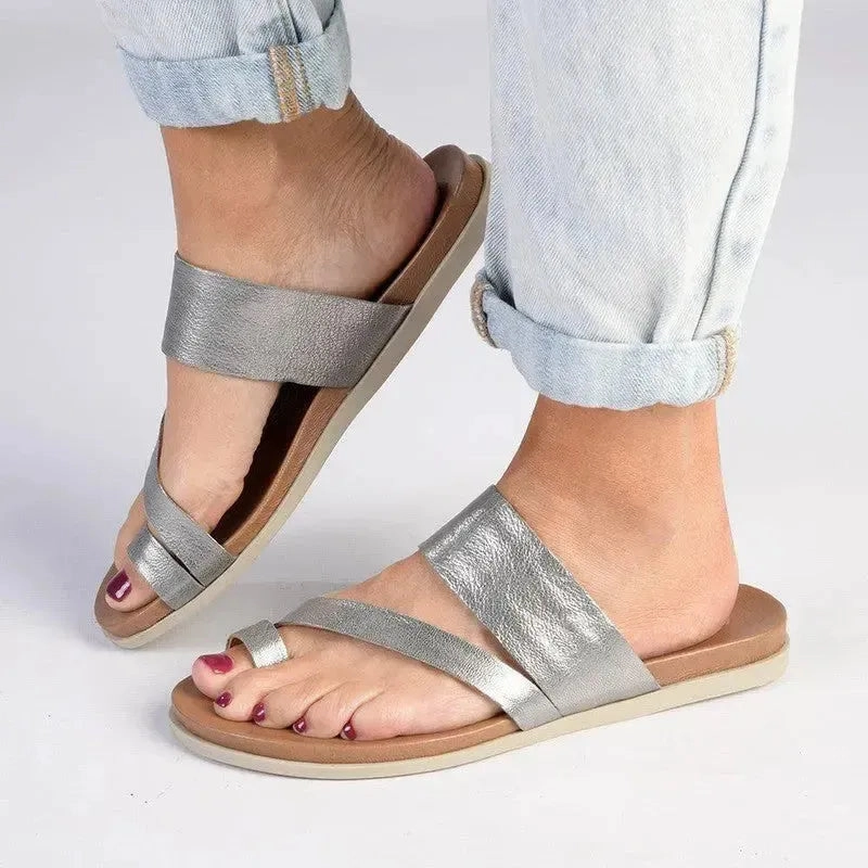 Tsonga Ningizimu Leather Toe Loop Sandals - Tallio Grid Best Slip-on Shoes