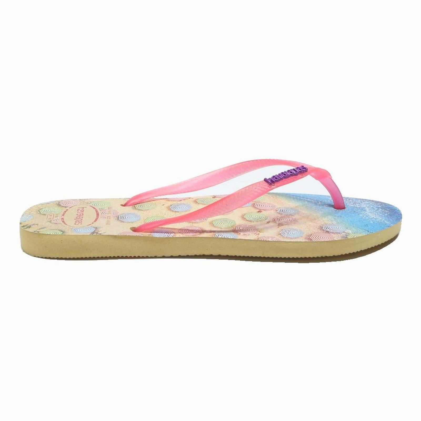 Locco Flip Flops HAVANAS Womens Flip Flop Sandals Pink Beach Pattern Synthetic UK 7.5 Summer