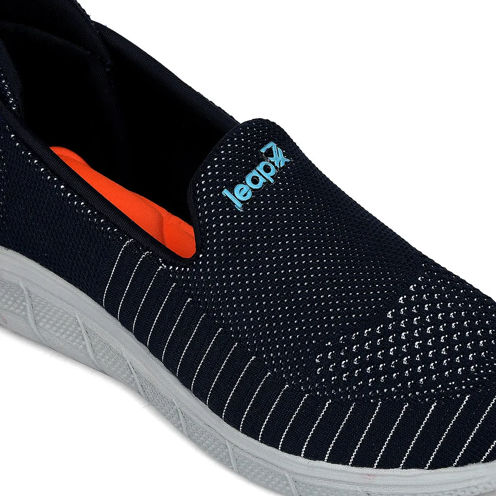 Best Stability Training Shoes Leap7x Navy Blue Sports Non Lacing Walking Shoes For Women GHD-8 By Liberty