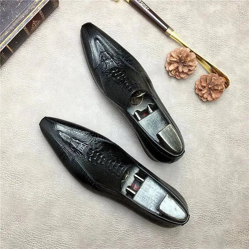 Cloud Slip On Shoes Men  Dress Shoes -  Ucello Pointed Toe Leather Shoes