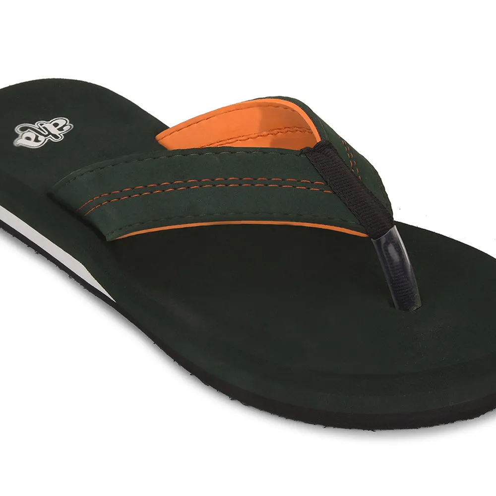A-HA Olive Green Casual Flip-Flops For Men EXACT By Liberty Sandals Pop