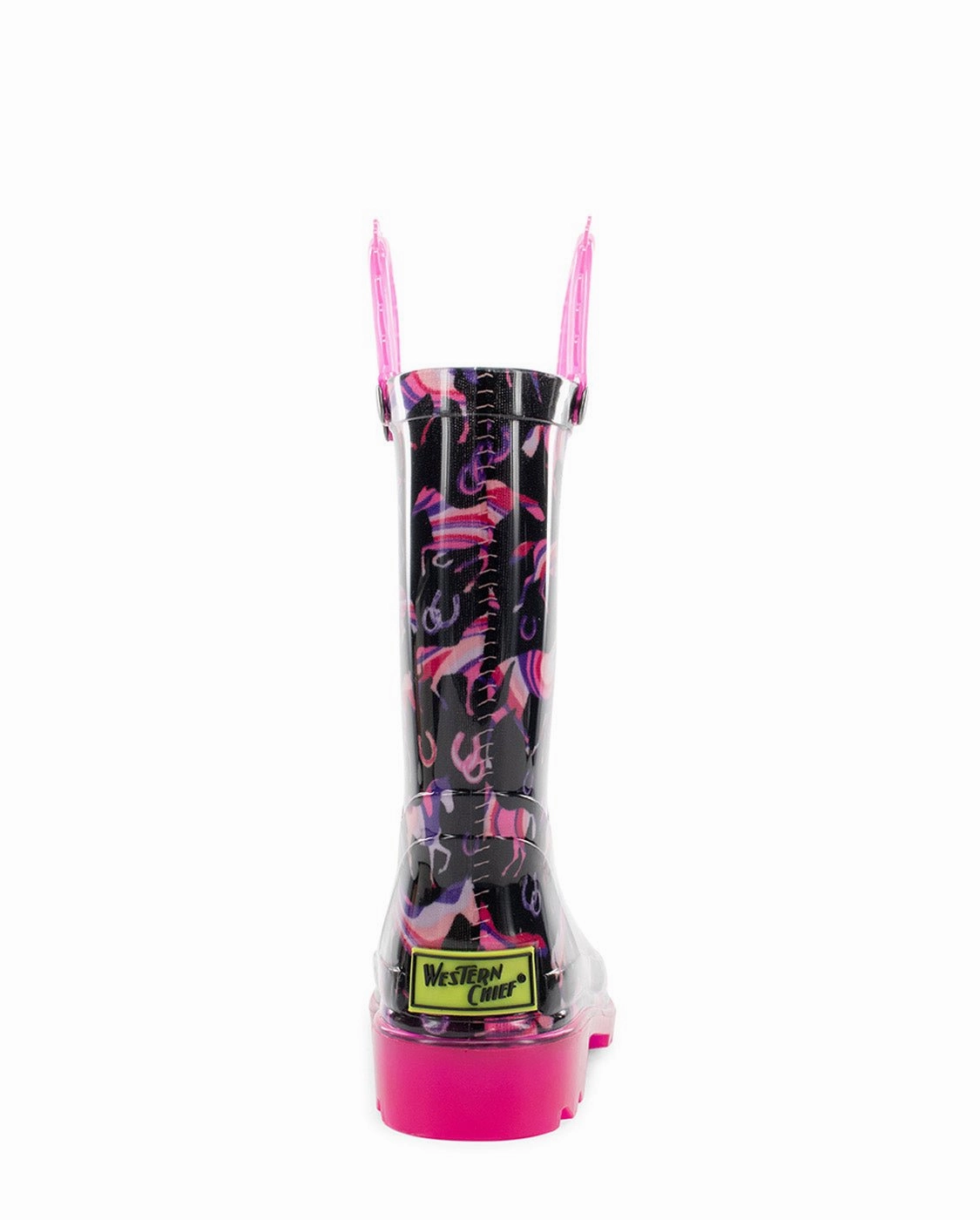 Designer Boots On Sale Kids Pastel Pastures Lighted Rain Boot - Black