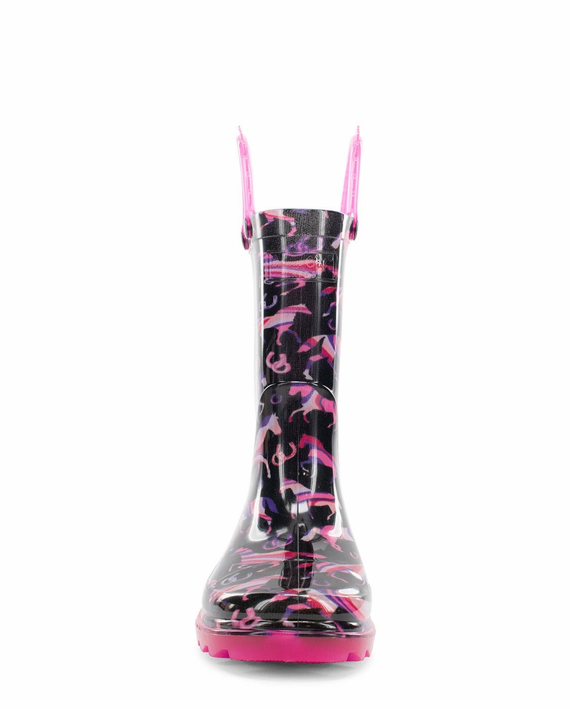 Kids Pastel Pastures Lighted Rain Boot - Black Head Snowboard Boots