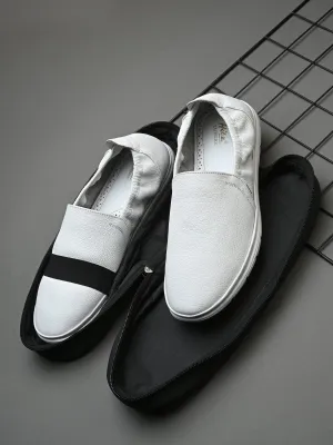 Urban Leather Back Elastic Slip Ons Metallic Slip On