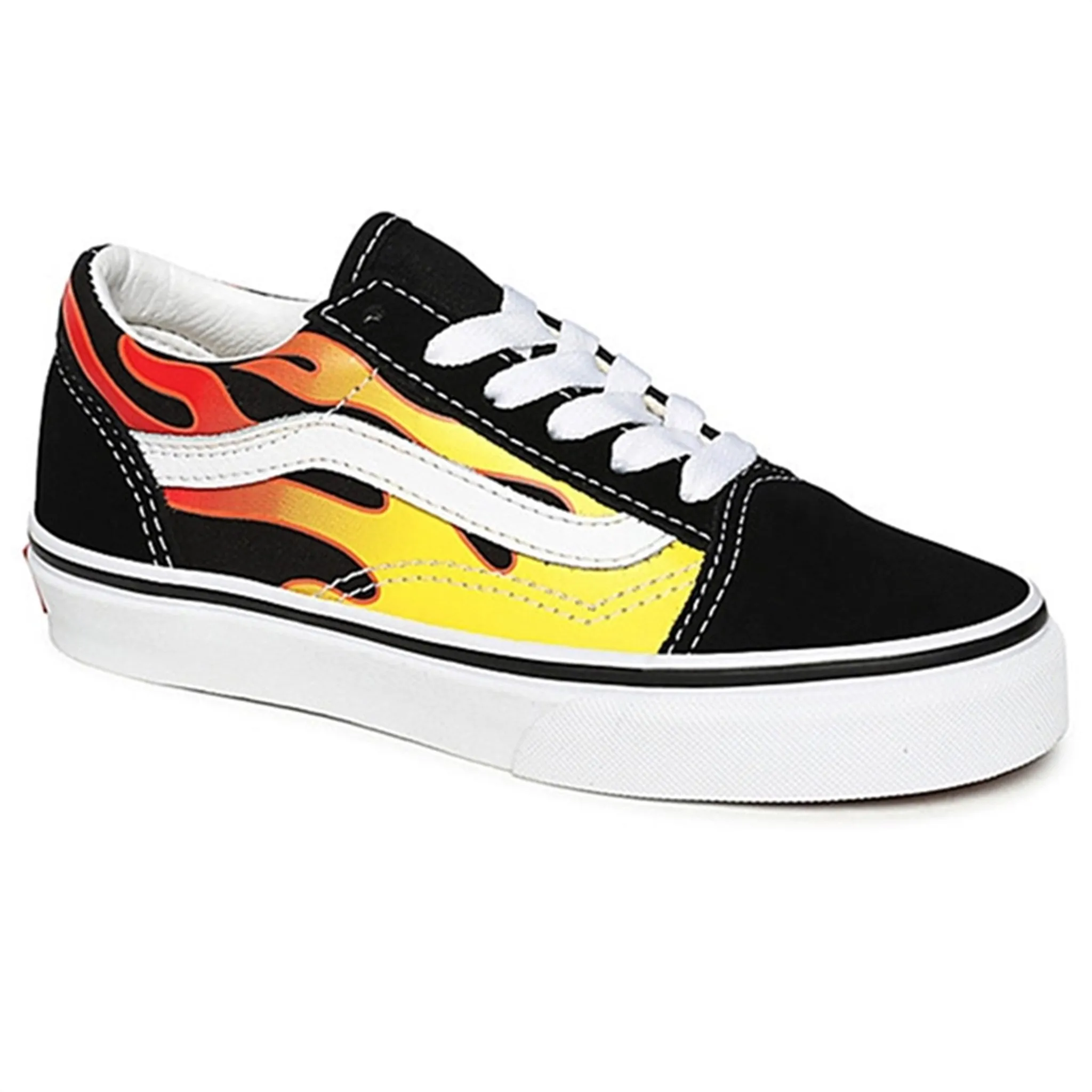 VANS UY Old Skool Flame Sneakers Black/True White Heel Sneakers