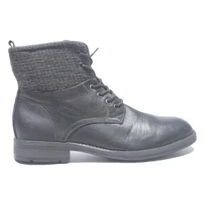 VENICE Mens Lace-Up Boots Black Leather UK 9 Smart Casual Durable Comfortable 