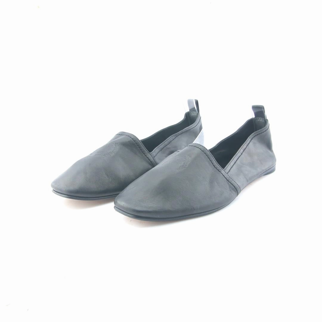 Black Leather Slip On Shoes VERONICA BEARD SETH