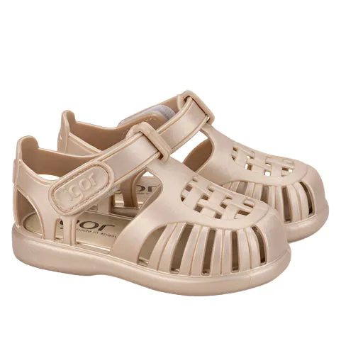 Cute Sandals Igor Girl's Tobby Metal Sandals - Platino
