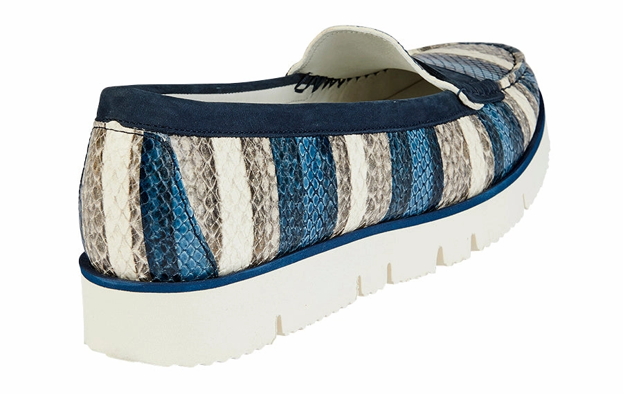 Women Silver Loafers Vm Dobson Blue