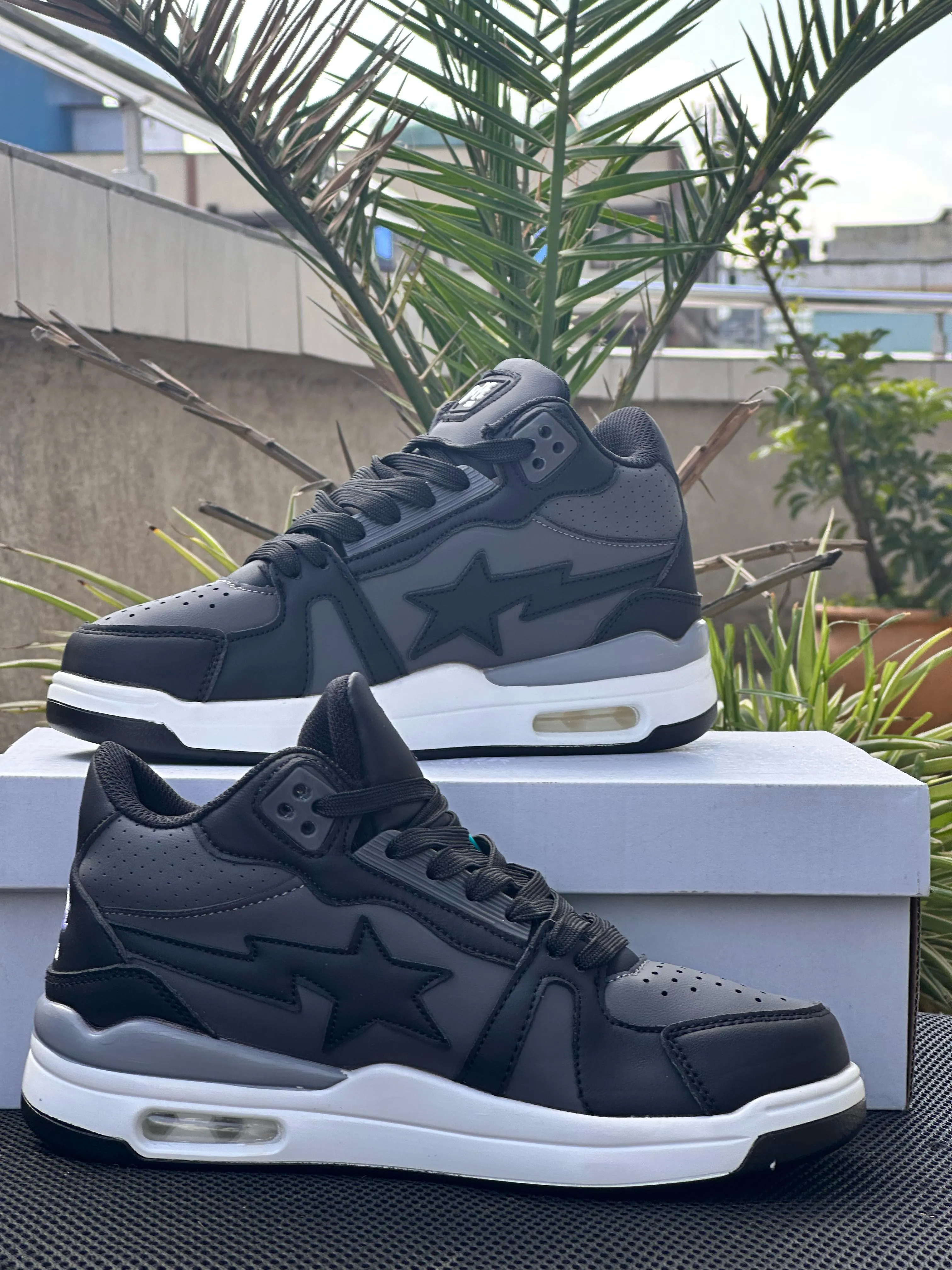 Bape sta High Cut - Black grey Sneakers Suit