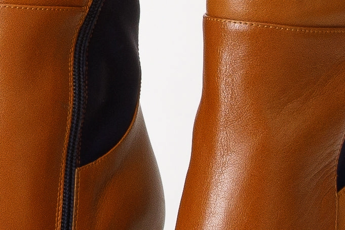 Fur Heeled Boots The Sao Paulo Tan Leather Knee High Platform Heel Women Boot