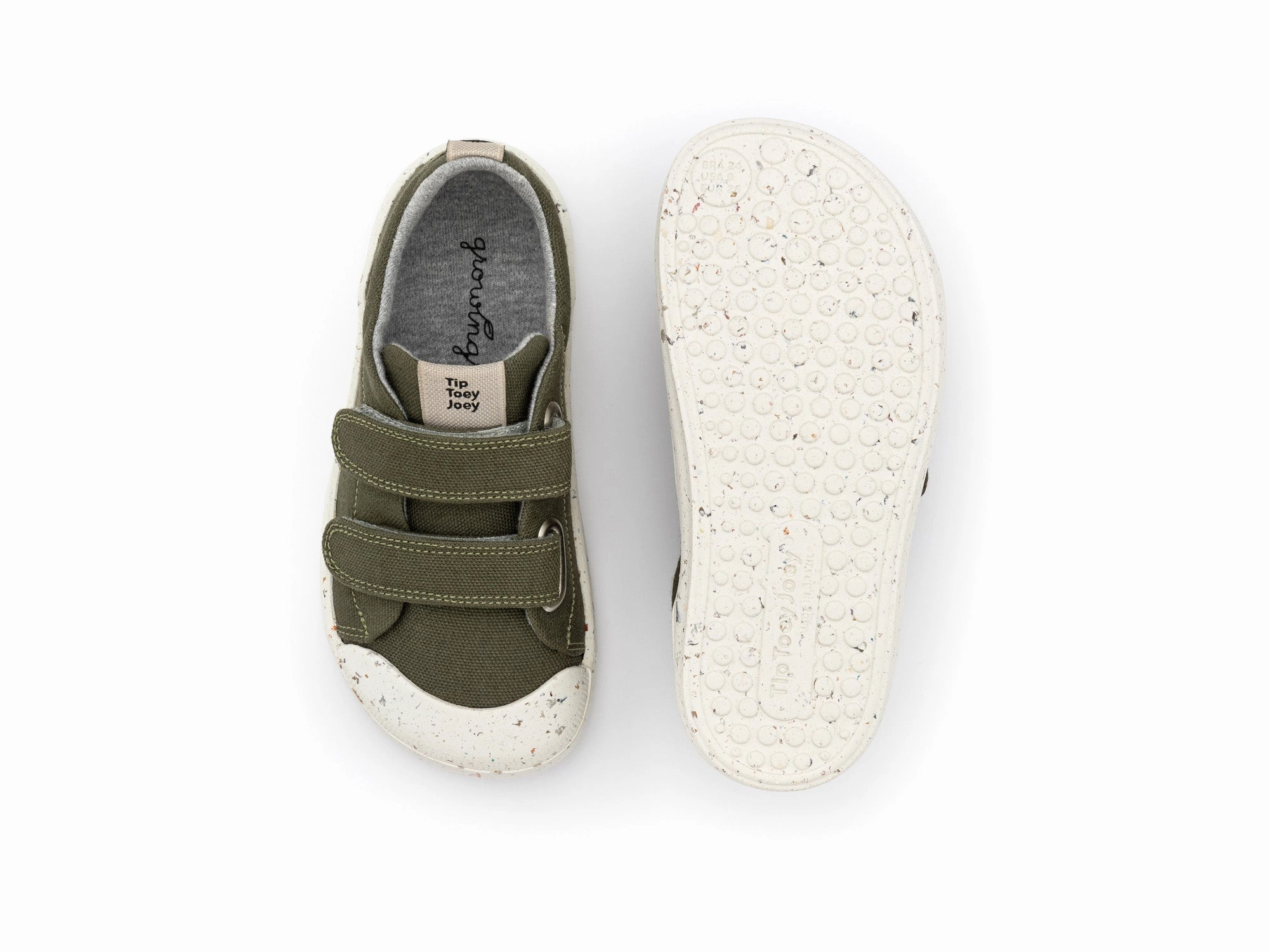 Breast Cancer Sneakers Tip Toey Joey Boy's And Girl's Ramp Green Sneakers - Verde Musgo Eco Canvas