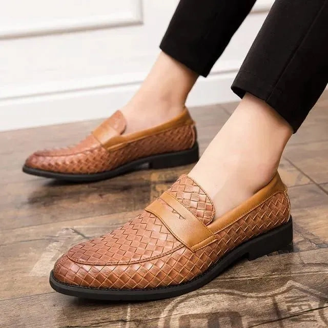 Weaved Penny Loafer Shoes For Men Loafers Used