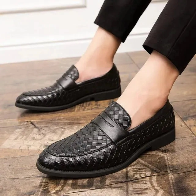 Weaved Penny Loafer Shoes For Men Most Comfortable Loafers For Work