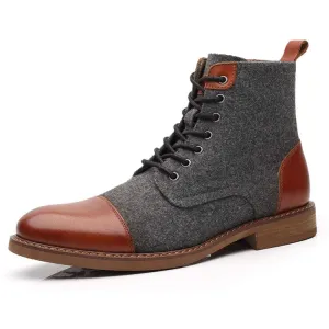  West Louis Autumn Casual Lace Up Fabric Oxford Boots