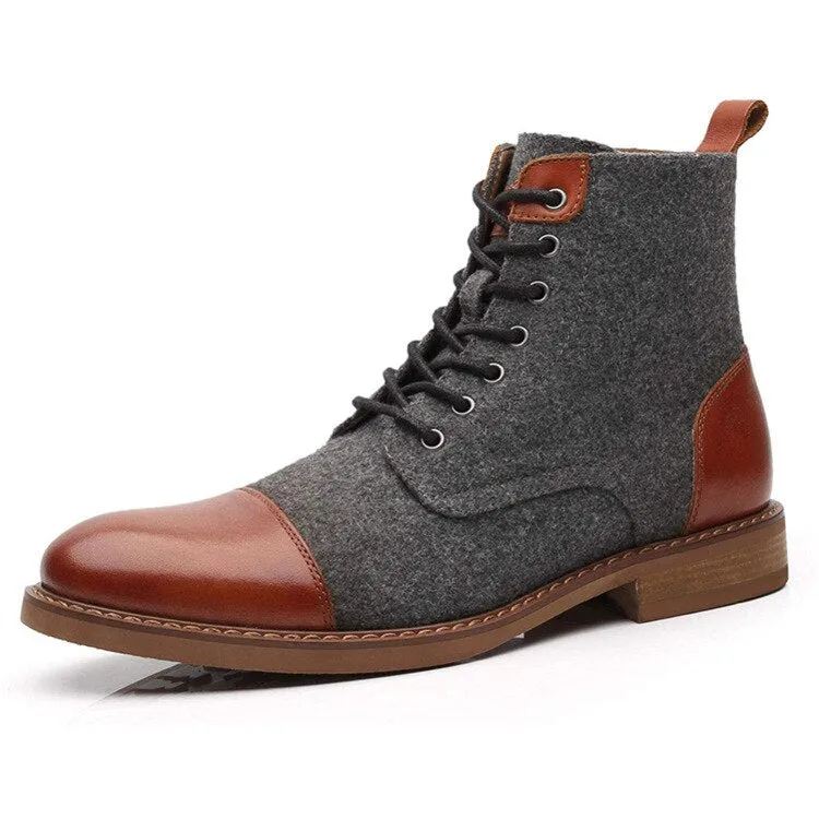  West Louis Autumn Casual Lace Up Fabric Oxford Boots